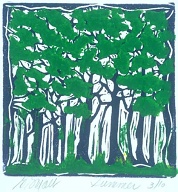 Summer (relief print 6 x 6 in) $50 framed